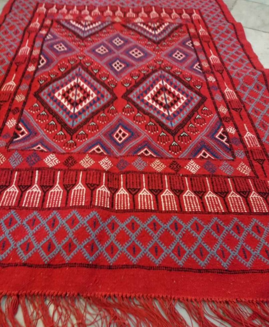 Red Berber kilim rug 140x185cm