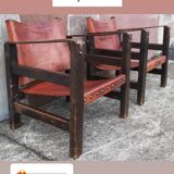 Pair of safari-style armchairs, 1930s