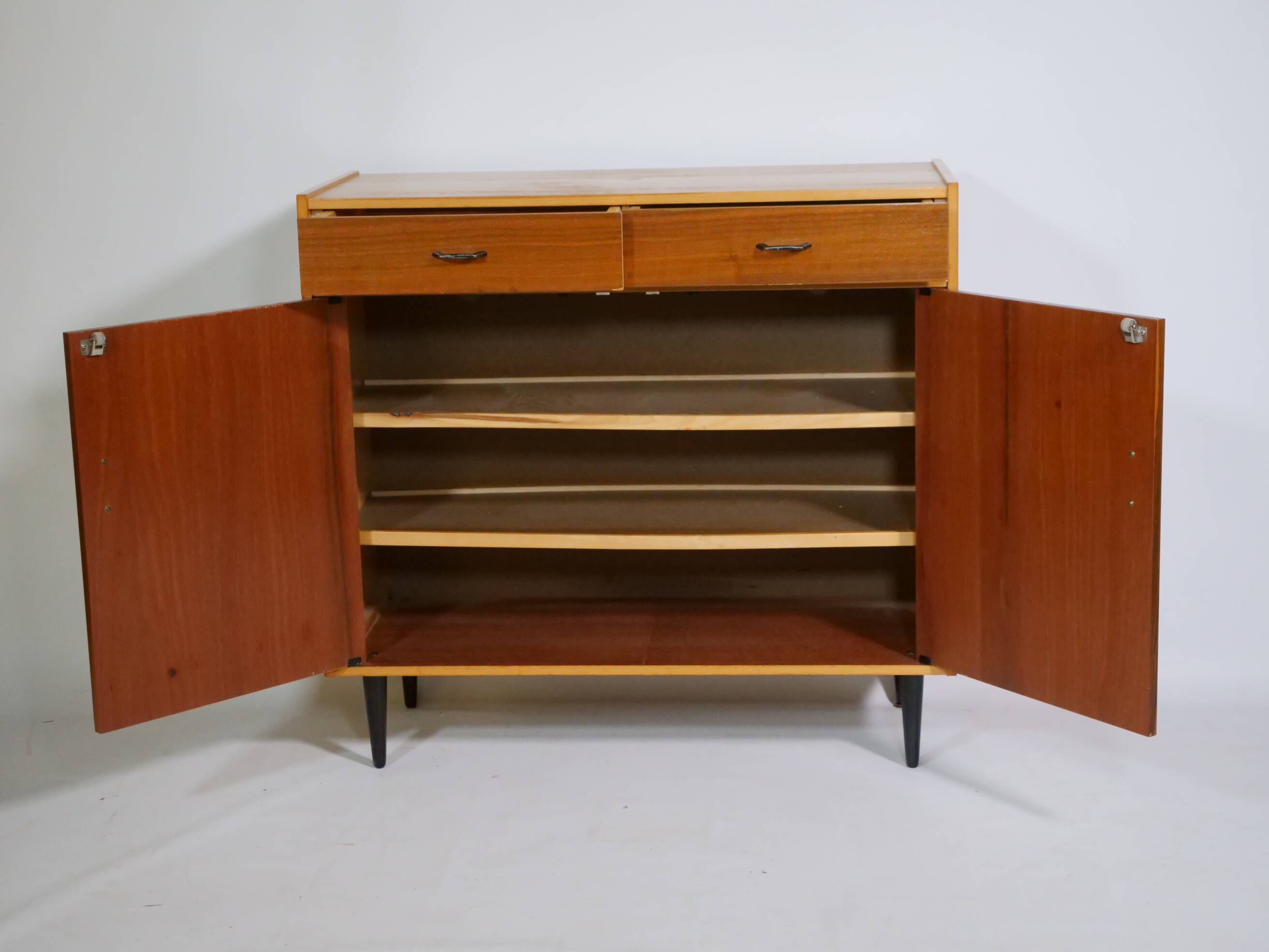 Commode en teck buffet vintage années 60 armoire meuble à chaussures