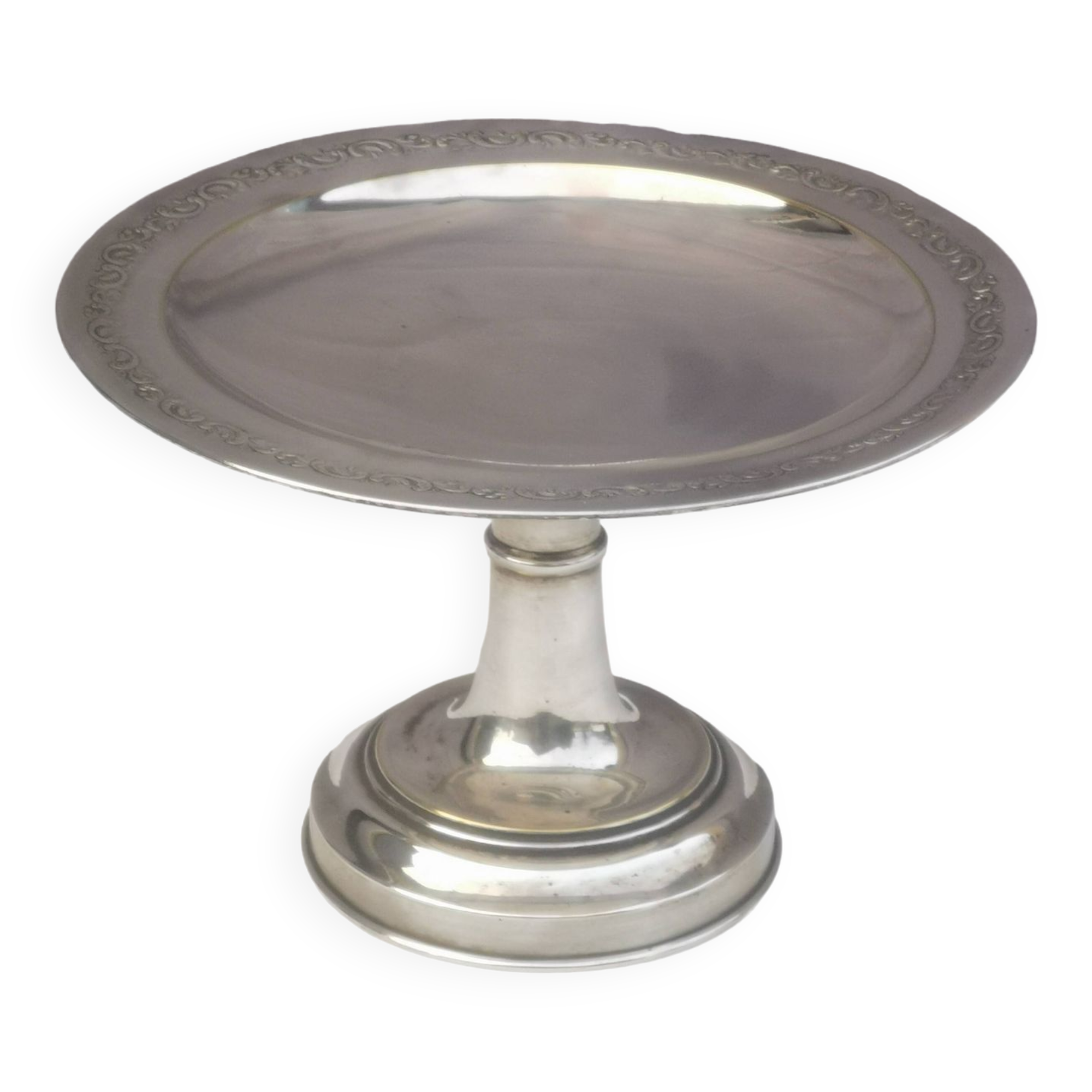 Shower bowl in silver metal