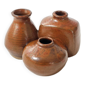 Vase trio de soliflores vintage 1970