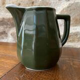 Bottle green earthenware bistro style milk jug or creamer