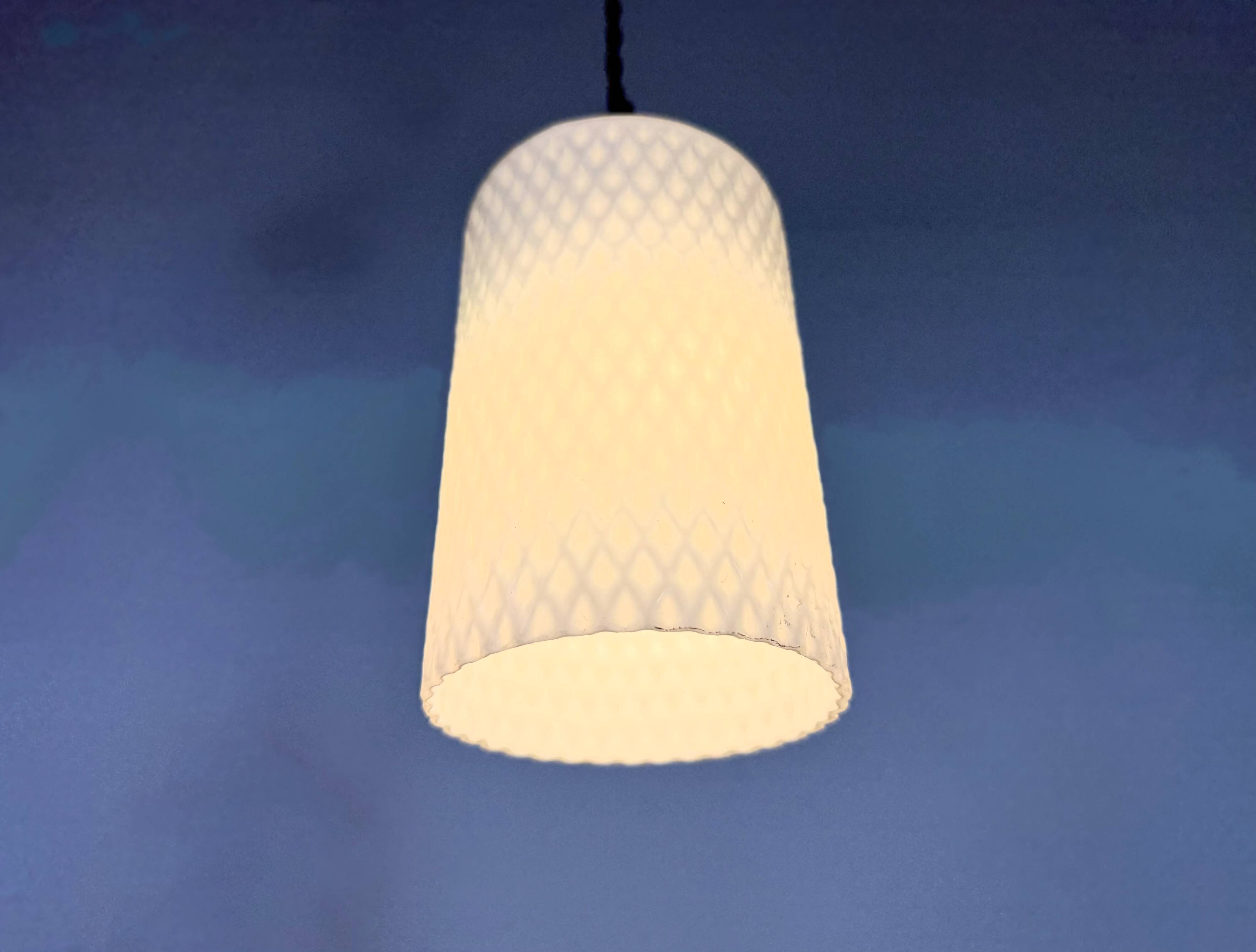 Vintage Glass Ceiling Light, 1970s