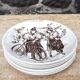 Set of 6 talking dessert plates Sarreguemines