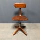 Brown beech wooden Albert Stoll atelier or desk chair from the 1920s