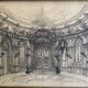 19th century Parisian salon, large original framed drawing