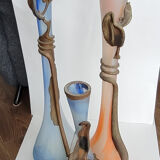 Filip Ravert glass and bronze vases