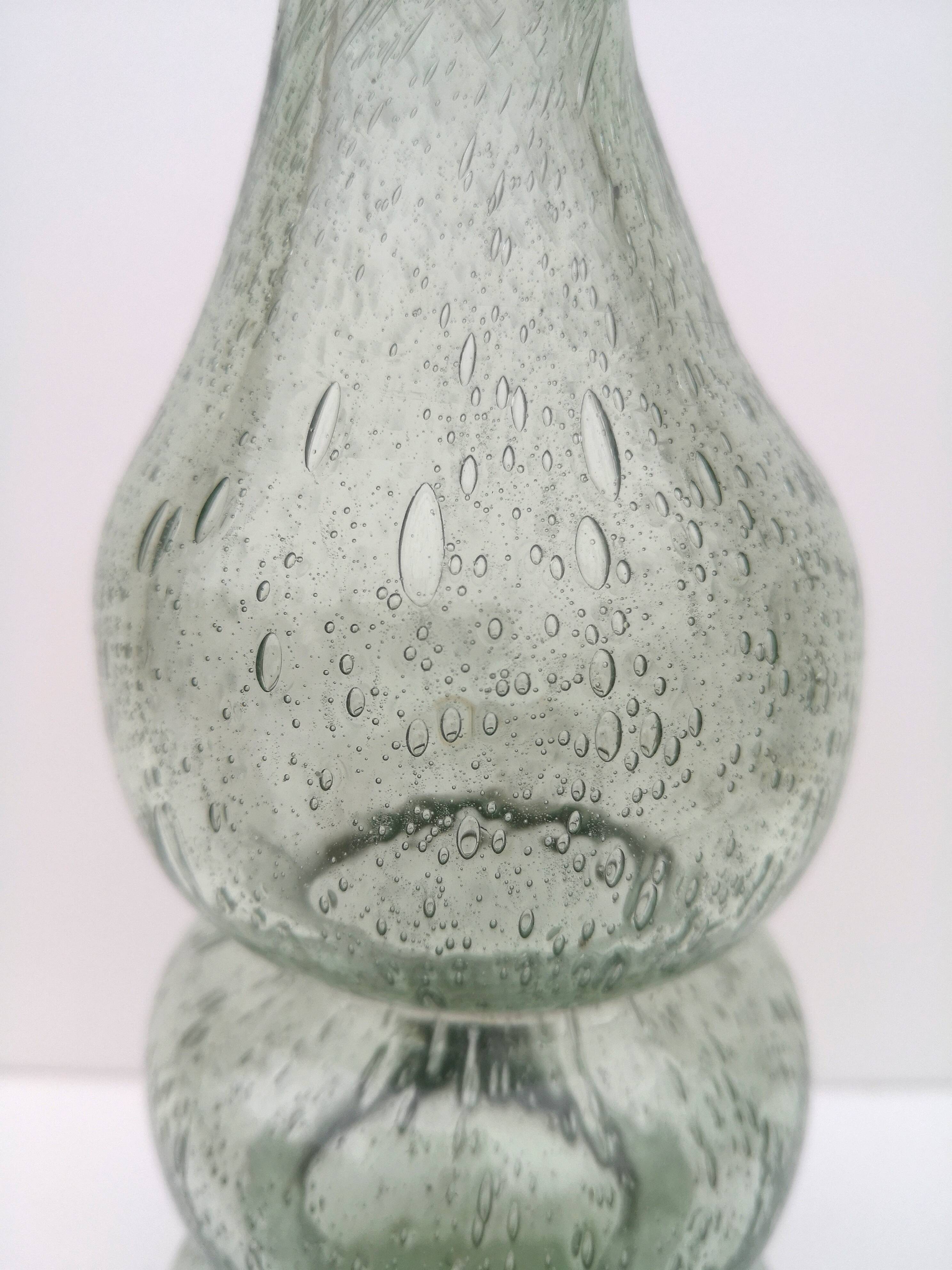 Vase, vintage soliflore in blown glass, bubbled