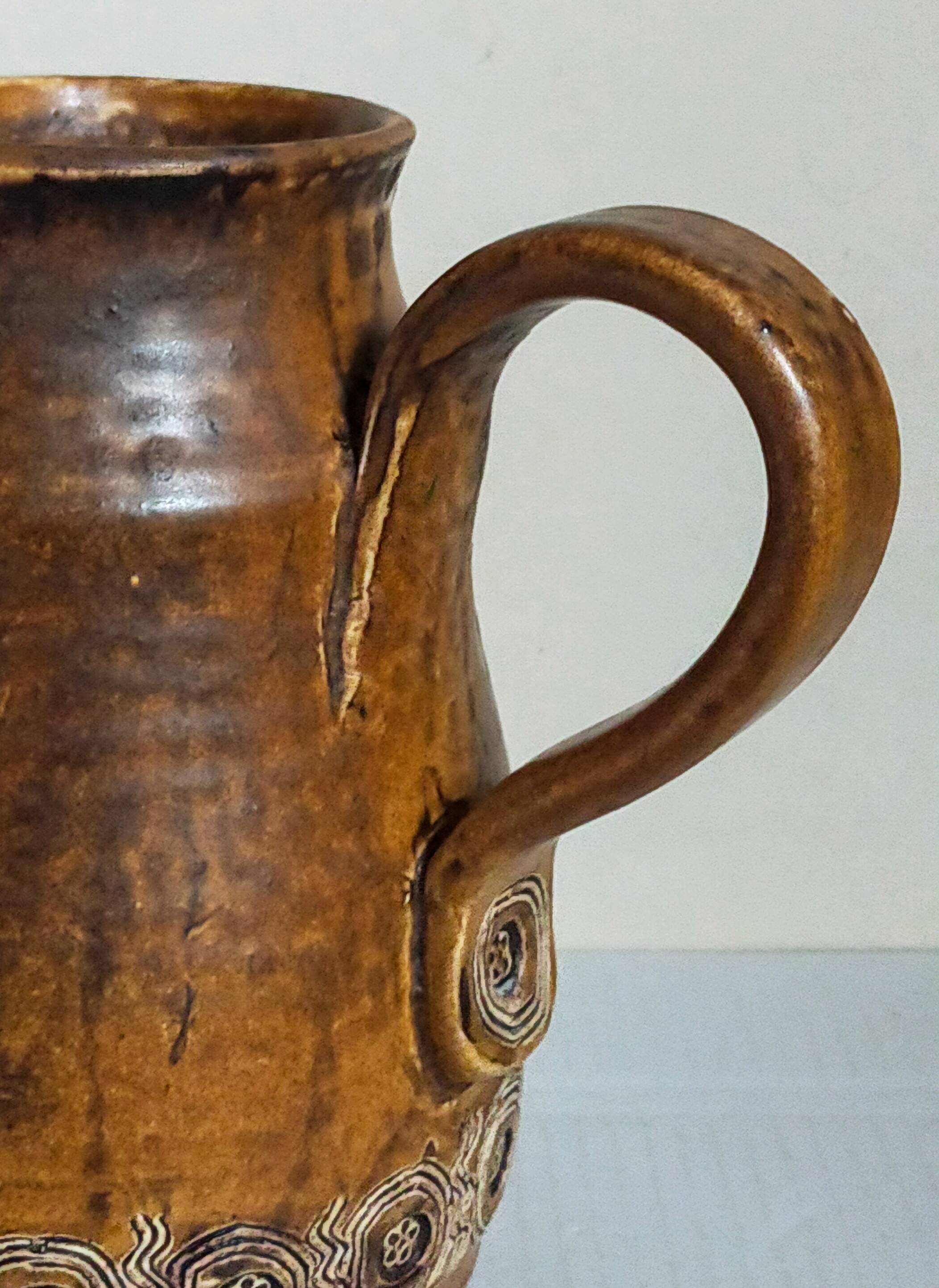 Ceramic potter's pitcher by F.CHEDEVILLE 20th century