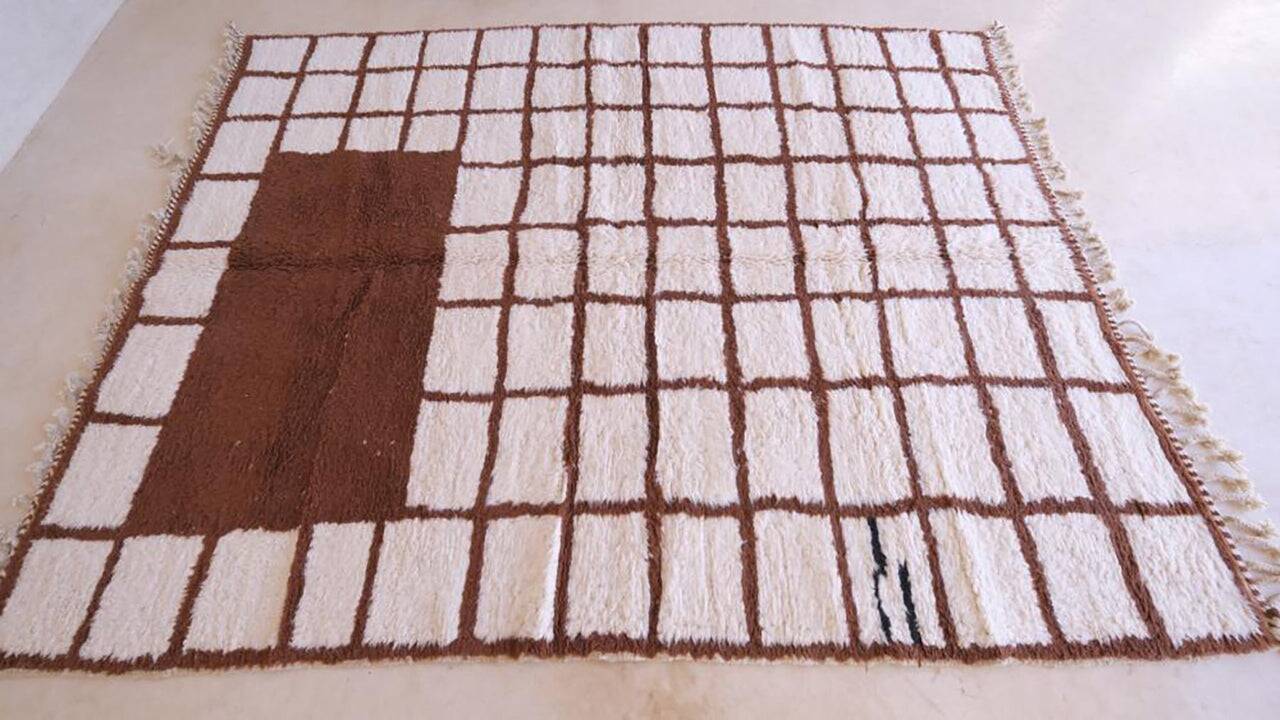 Tapis beni ouarin fait main traditionnelle taille 150 x 250 cm