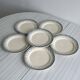 6 flat earthenware plates, blue floral border