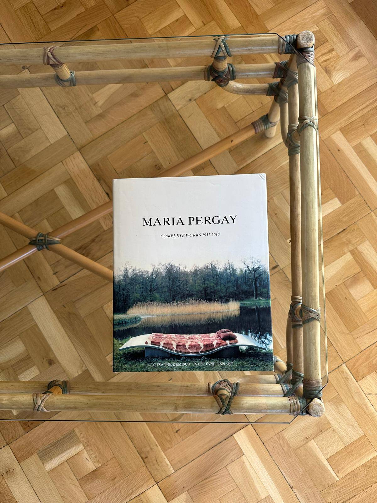 Bamboo and glass coffee table 1970