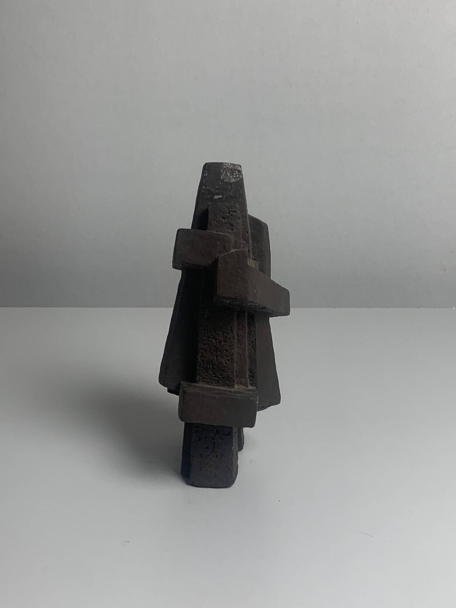 Pair of Dutch brutalist cast stone concrete abstract sculptures, ca 1960s