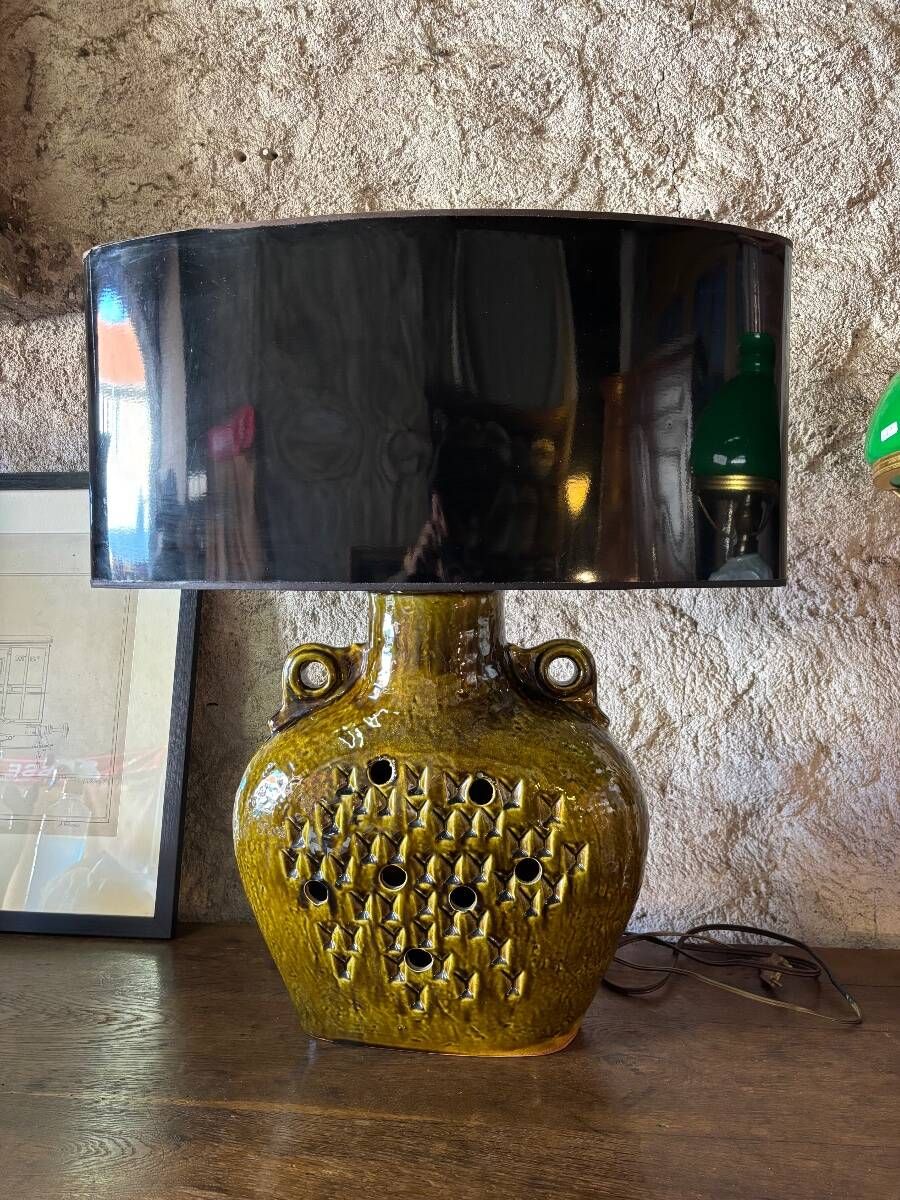 Large Ceramic Lamp Fat Lava (1960s-1970s)