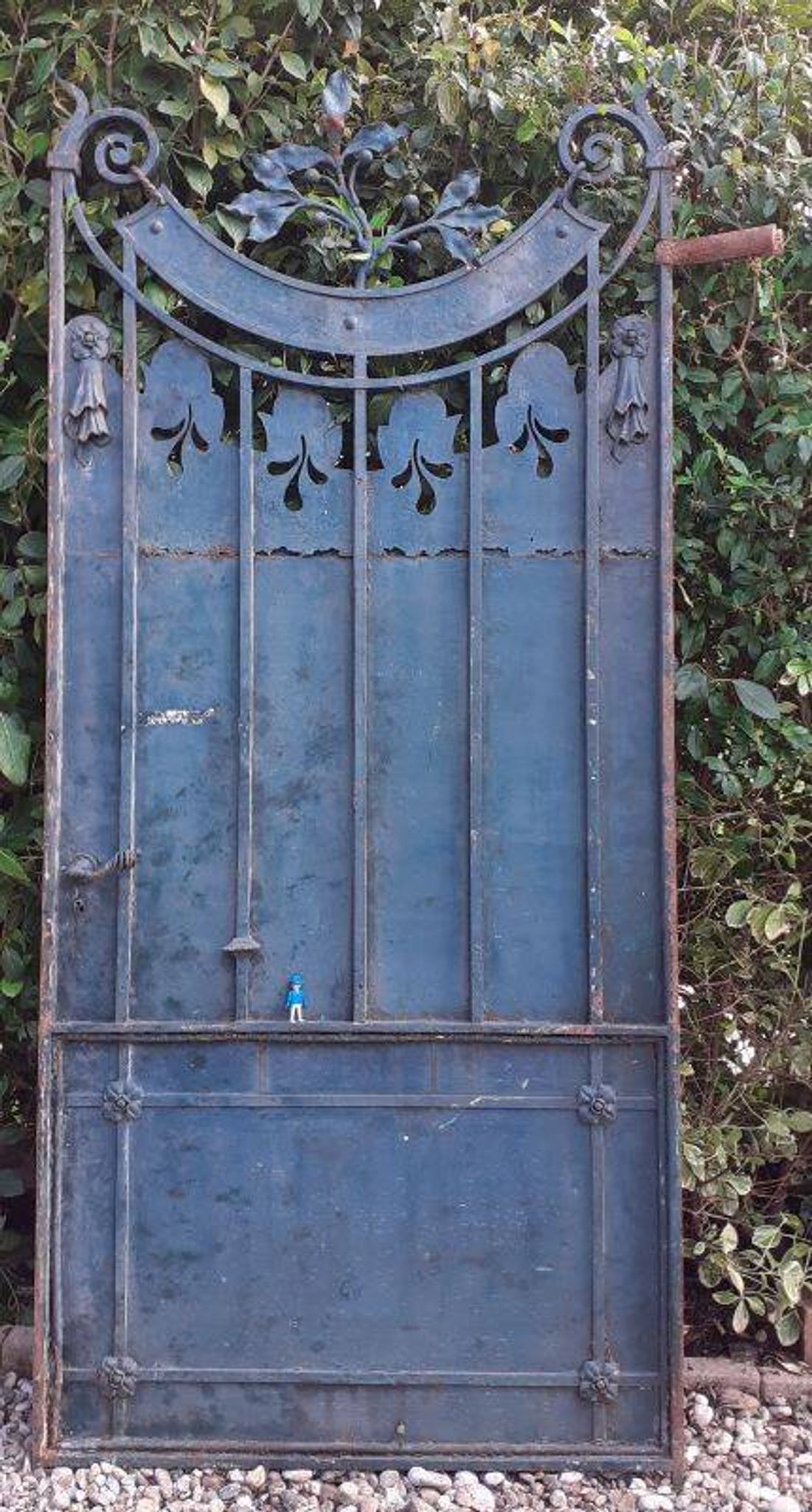 Solid gate, garden iron, H227x110cm, old, exterior door