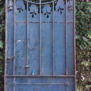 Solid gate, garden iron, H227x110cm, old, exterior door