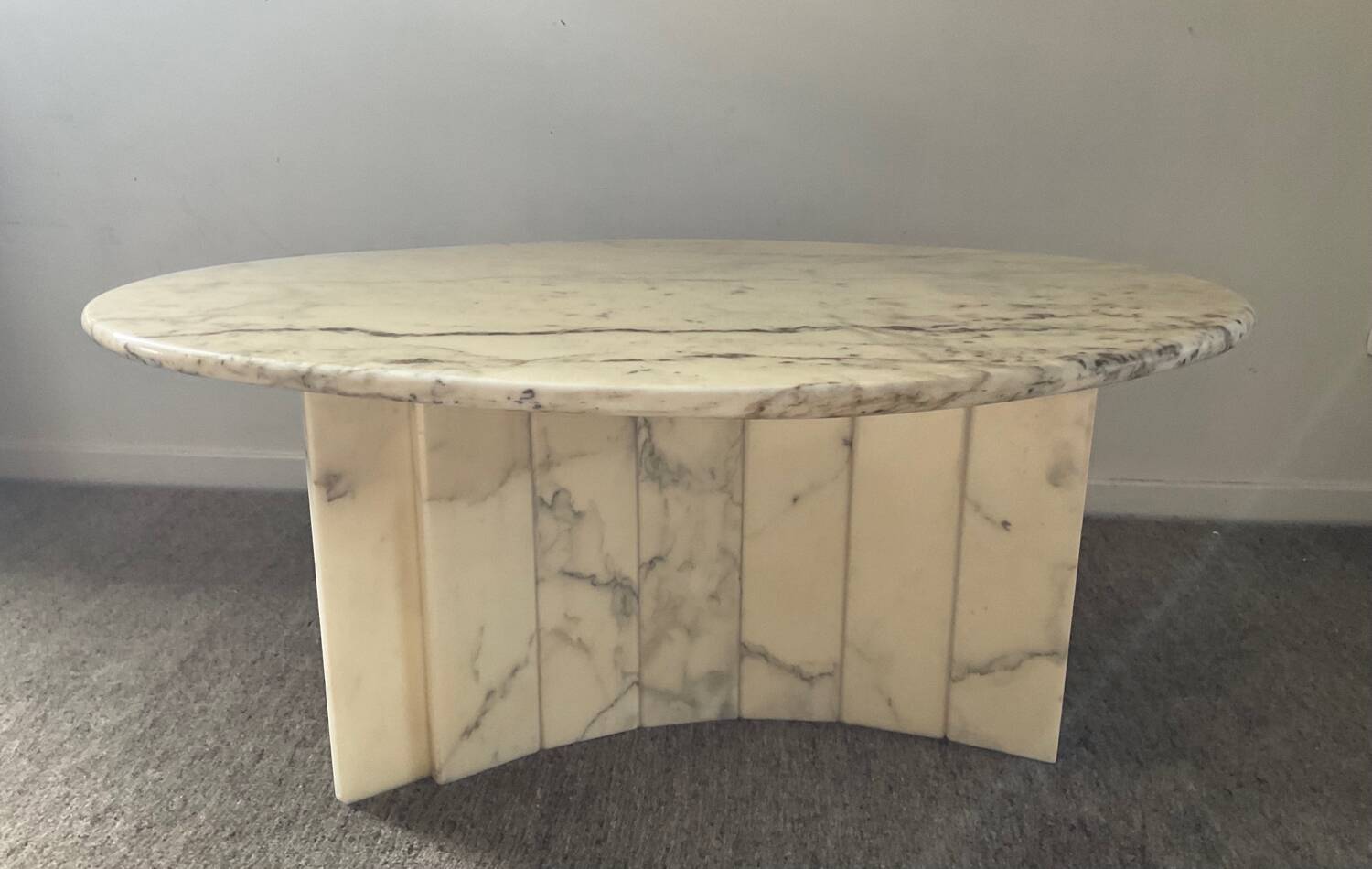 Vintage Carrara marble coffee table