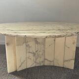Vintage Carrara marble coffee table