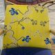 Fauteuil bridge tissu Charles Burger jaune et bleu