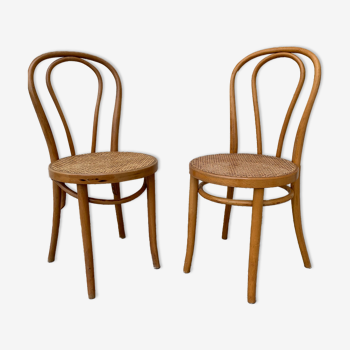 Pair of canne bistro chairs