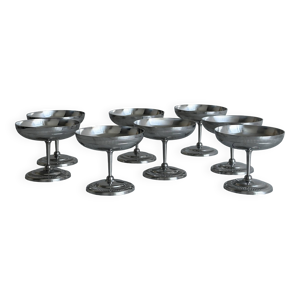 8 coupelles sur pied - inox