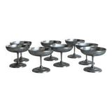 8 coupelles sur pied en inox
