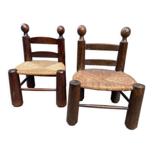 Paire de chaises, chêne,