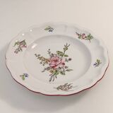 Lunéville opaque semi-deep plate - Rose and flower pattern