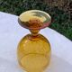 5 wine glasses in blown glass and vintage golden yellow bubble