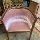 Living room with bench and two english armchairs in pink velvet