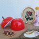Seau pomme à glacons rouge vintage