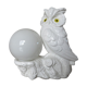 Owl lamp, ceramic owl and opaline ball 70s