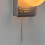 Vintage wall lamp, chrome and opaline, France 1970