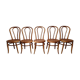 Suite de 5 chaises bistrot caramel cannées années 70