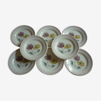 8 plates dessert decor floral