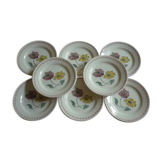 8 plates dessert decor floral