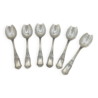 Set of 6 BOULENGER silver-plated melon spoons