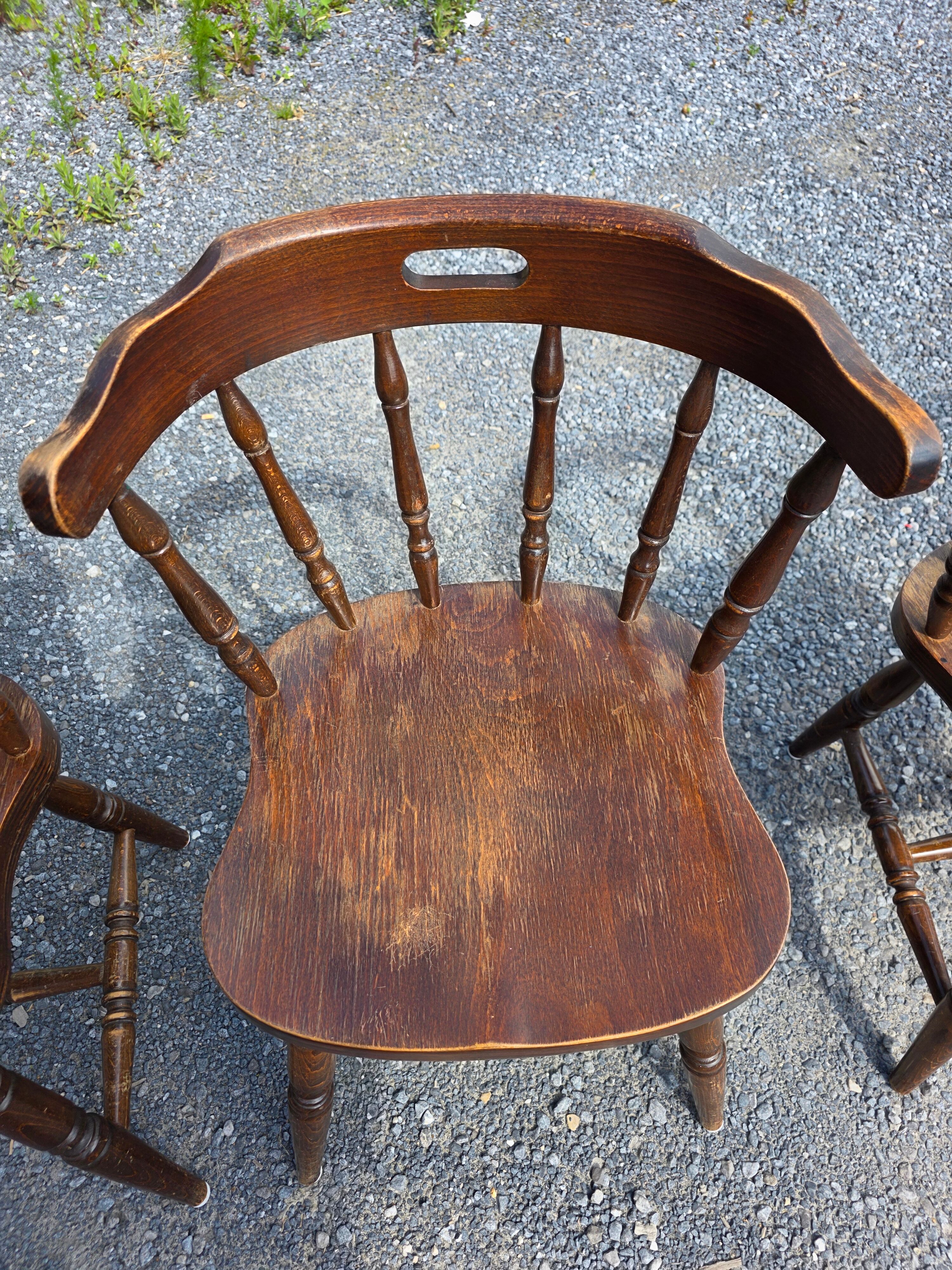 4 fauteuils bistrot style western en hêtre