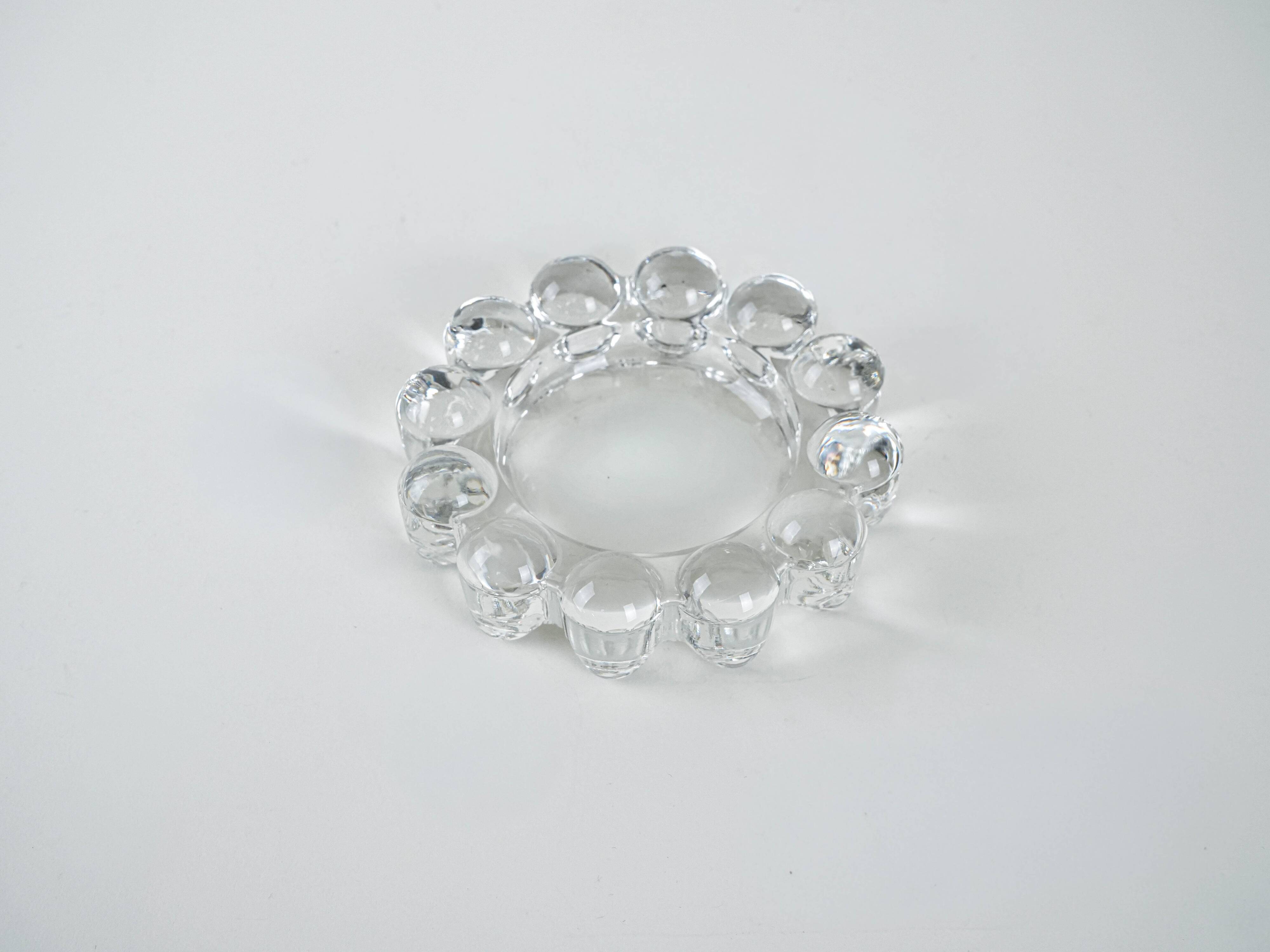 Glass candle holder, Danish design, 1970s, made in