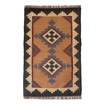 3 x 5, handmade jute-wool kilim rug, kilim carpet, 90x150cm