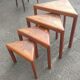 4 nesting tables in solid rosewood and Asian marquetry