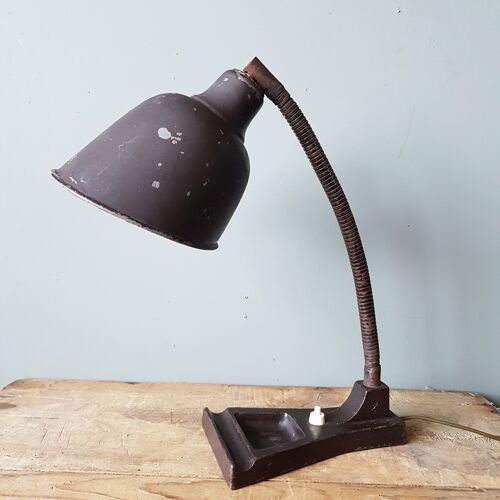Old metal and cast iron workshop lamp