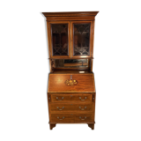 Antique Edwardian Bureau Bookcase with Inlaid Floral Detail – Early 20th Ce