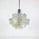 Kalmar Franken ice glass chandelier, 1960s