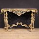Console laquée et dorée italienne de style éclectique du 20e siècle