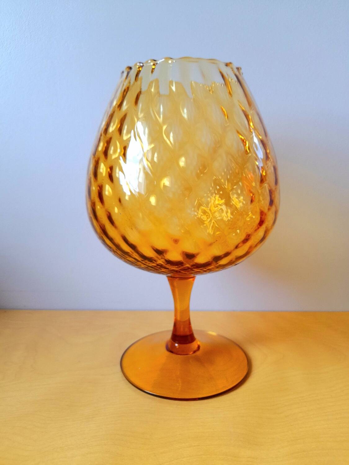 Amber glass vase Empoli 1970