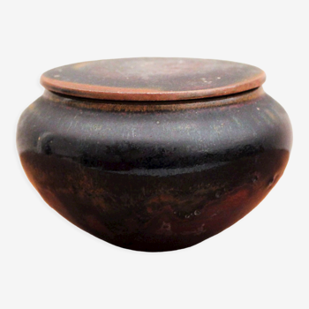 Pot couvert en céramique émaillée