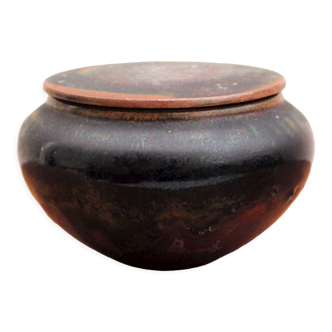 Glazed ceramic covered pot