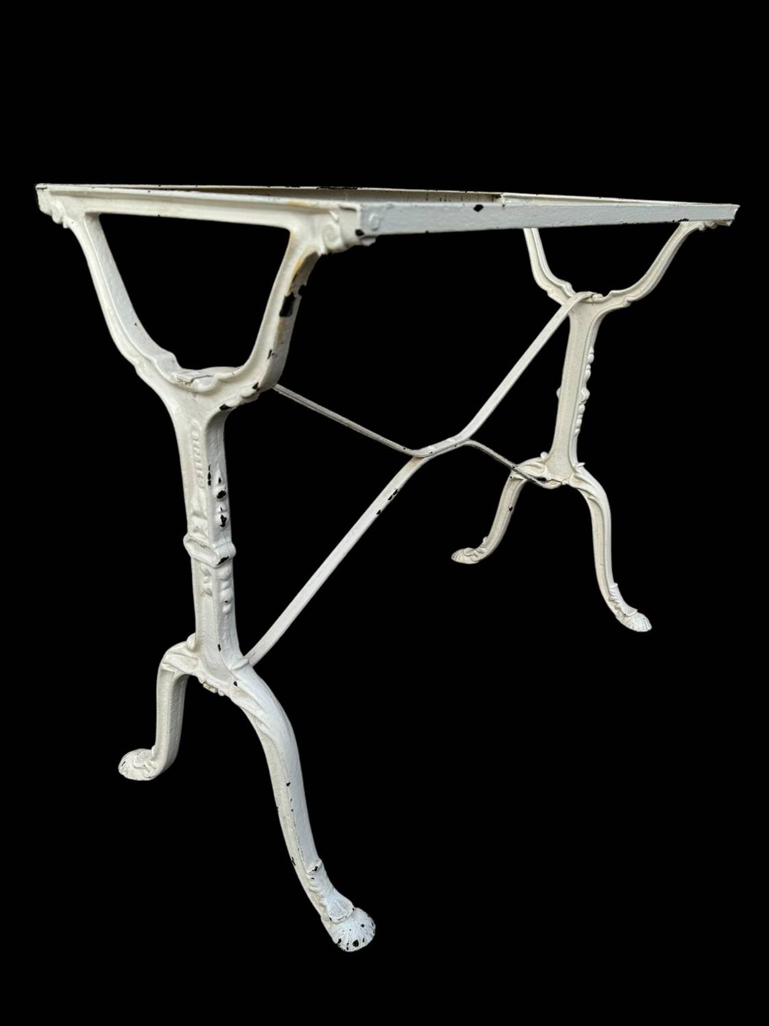 Table bistro Parisenne en fonte et marbre gris 1900