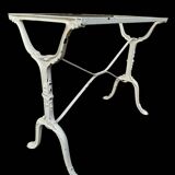 Parisian bistro table in cast iron and gray marble 1900
